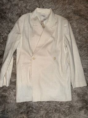 Topshop Double-Breasted Linen Blazer